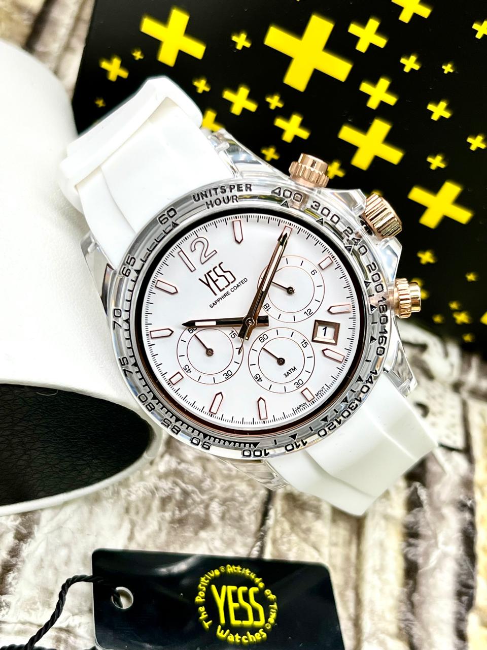 Reloj Yess Chrono Sport – Elegancia en Goma para Dama