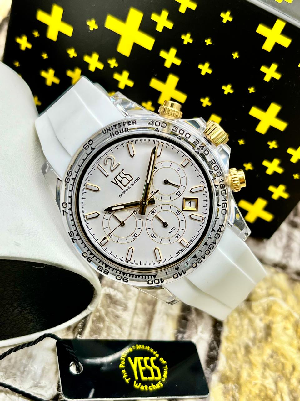 Reloj Yess Chrono Sport – Elegancia en Goma para Dama