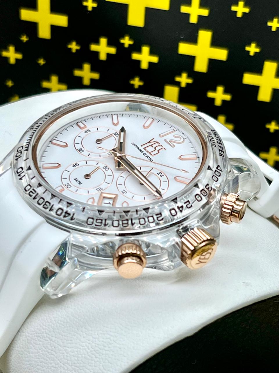 Reloj Yess Chrono Sport – Elegancia en Goma para Dama